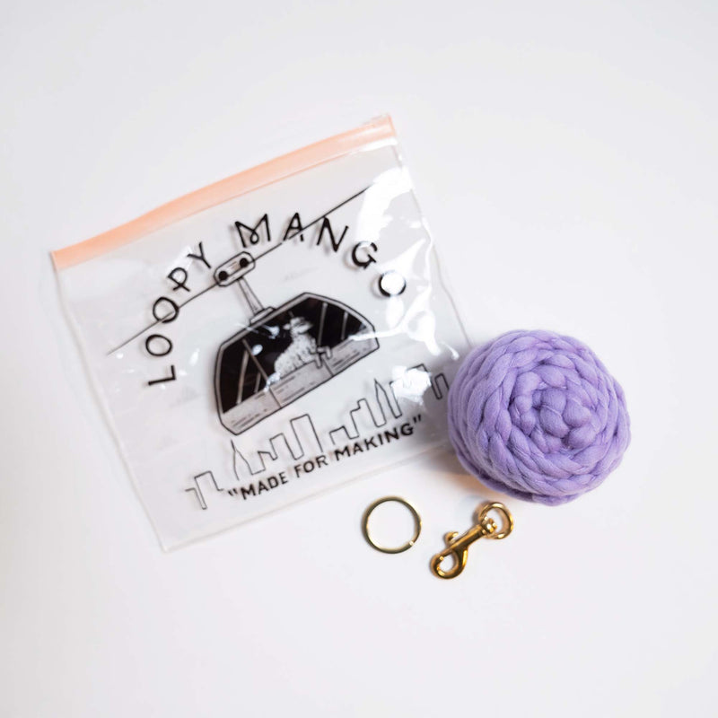 Loopy Mango - PomPom Keychain DIY KIT（ムラサキ）