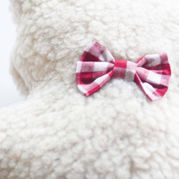 LAVENDER BED TIME BEAR - berry gingham
