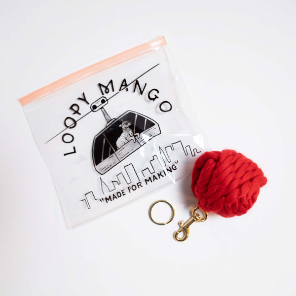 Loopy Mango - PomPom Keychain DIY KIT（レッド）